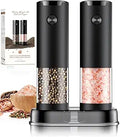Electric Salt and Pepper Grinder Set Automatic Battery Pepper Mill Shakers Adjustable Coarseness Upgraded Larger Capacity with Led Home and Kitchen Appliances White Elephant Gifts for Women Men