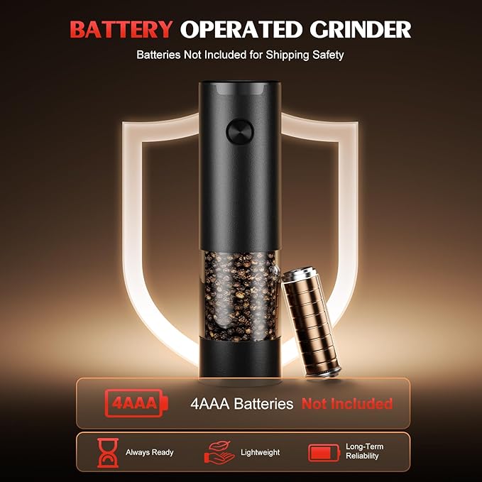 Electric Salt and Pepper Grinder Set Automatic Battery Pepper Mill Shakers Adjustable Coarseness Upgraded Larger Capacity with Led Home and Kitchen Appliances White Elephant Gifts for Women Men