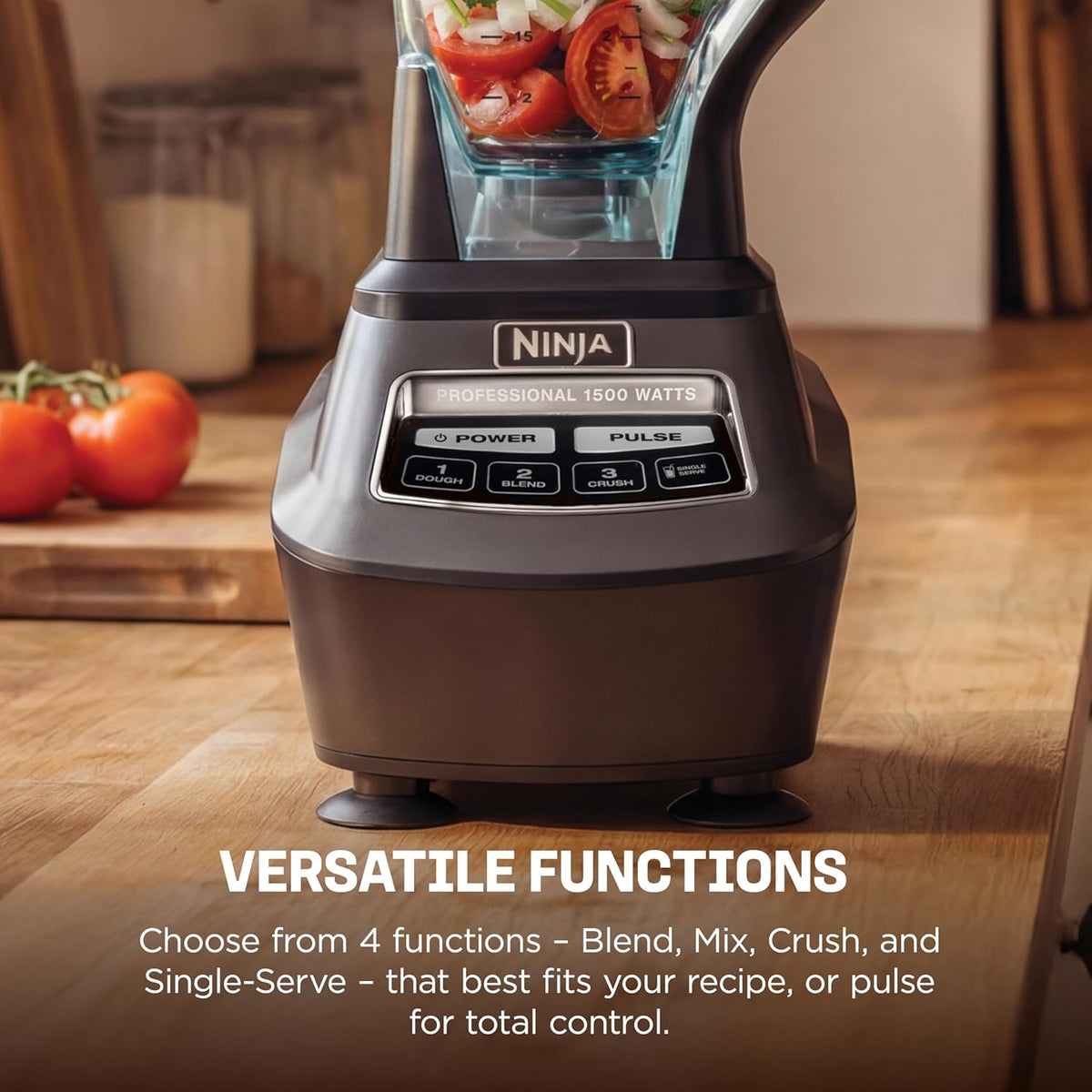 Ninja Kitchen System Pro, 1500W, 72oz Pitcher, 8-Cup, Black, BL770 | 1500W all-in-one blends smoothies, processes salsa & dough. 72-oz pitcher, 8-cup...