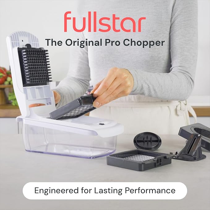 Fullstar Pro Original Vegetable Chopper & Spiralizer, All-in-1 Kitchen Tool Multi-Blade Veggie Chopper, 5-Cup Container Onion & Food Cutter Dicer Spiralizer Dishwasher Safe Kitchen Gadgets & Essentials