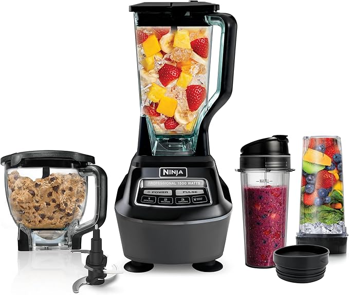 Ninja Kitchen System Pro, 1500W, 72oz Pitcher, 8-Cup, Black, BL770 | 1500W all-in-one blends smoothies, processes salsa & dough. 72-oz pitcher, 8-cup...